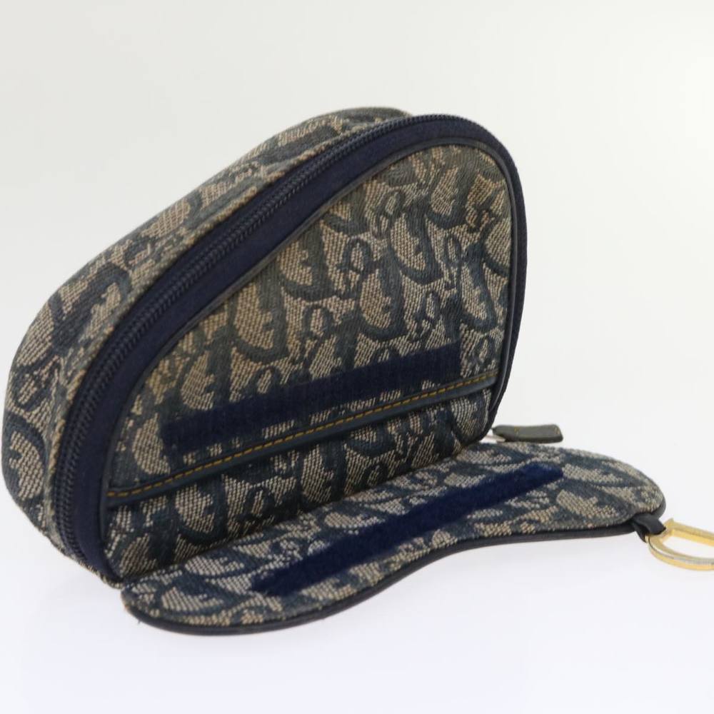 Christian Dior Trotter Canvas Saddle Pouch Navy Auth bs6504 - Picture 8 of 16